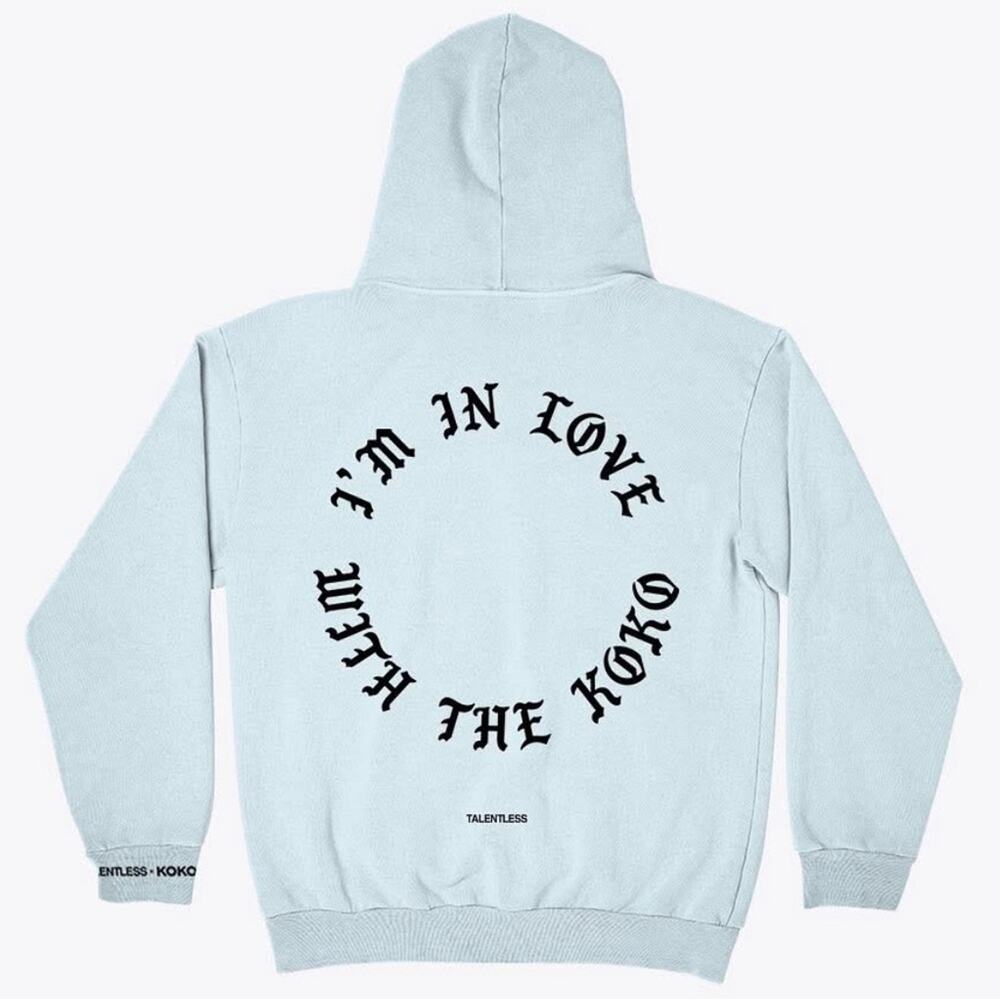Talentless HBD KOKO Teal Hoodie - I'm In Love With The Koko Back - Size L Skater